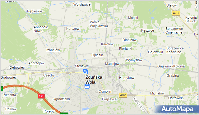 mapa Janiszewice, Janiszewice na mapie Targeo