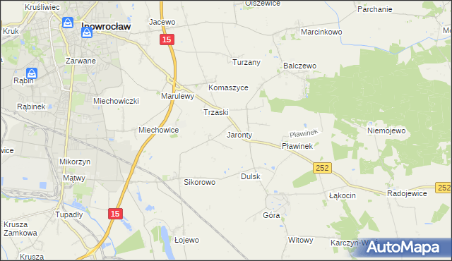 mapa Jaronty, Jaronty na mapie Targeo