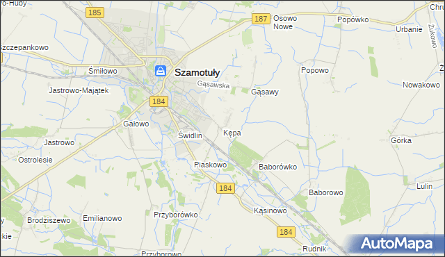 mapa Kępa gmina Szamotuły, Kępa gmina Szamotuły na mapie Targeo