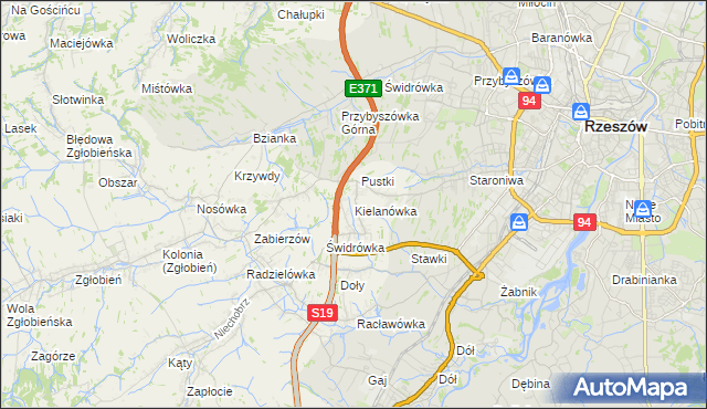 mapa Kielanówka, Kielanówka na mapie Targeo
