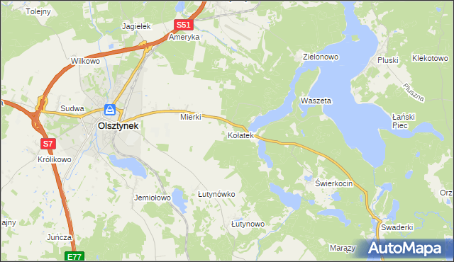 mapa Kołatek, Kołatek na mapie Targeo
