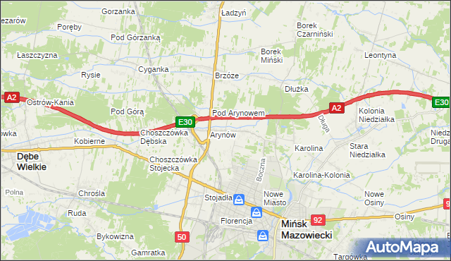 mapa Królewiec gmina Mińsk Mazowiecki, Królewiec gmina Mińsk Mazowiecki na mapie Targeo