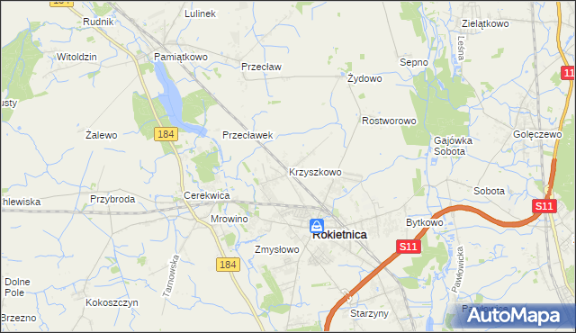 mapa Krzyszkowo, Krzyszkowo na mapie Targeo