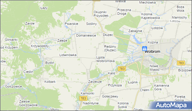 mapa Lgota Wolbromska, Lgota Wolbromska na mapie Targeo