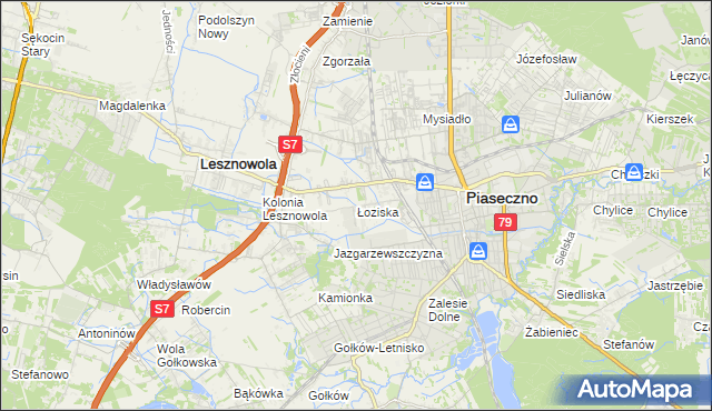 mapa Łoziska, Łoziska na mapie Targeo