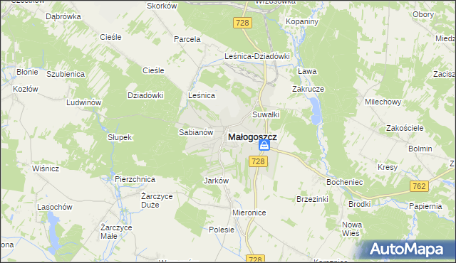 mapa Małogoszcz, Małogoszcz na mapie Targeo