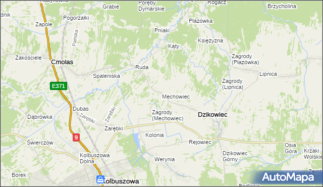 mapa Mechowiec, Mechowiec na mapie Targeo