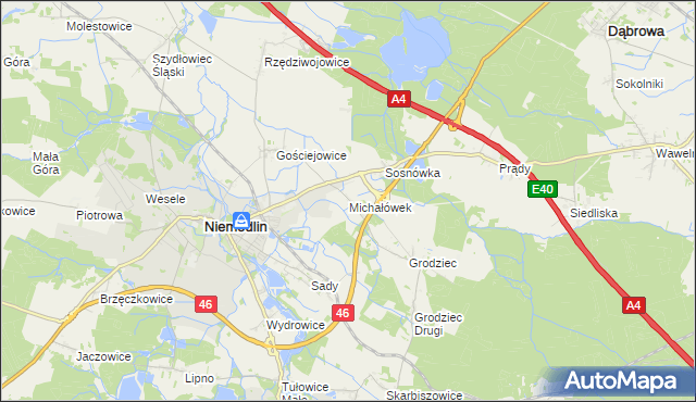 mapa Michałówek gmina Niemodlin, Michałówek gmina Niemodlin na mapie Targeo