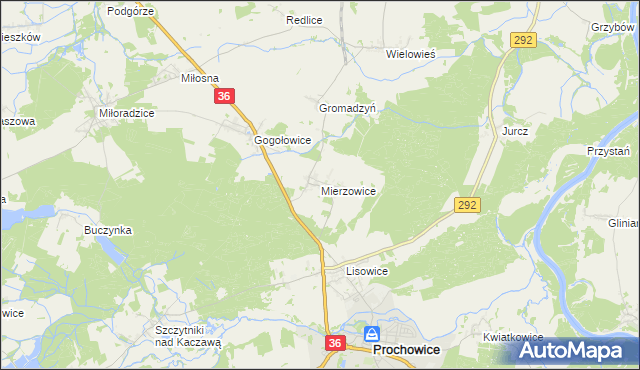 mapa Mierzowice, Mierzowice na mapie Targeo