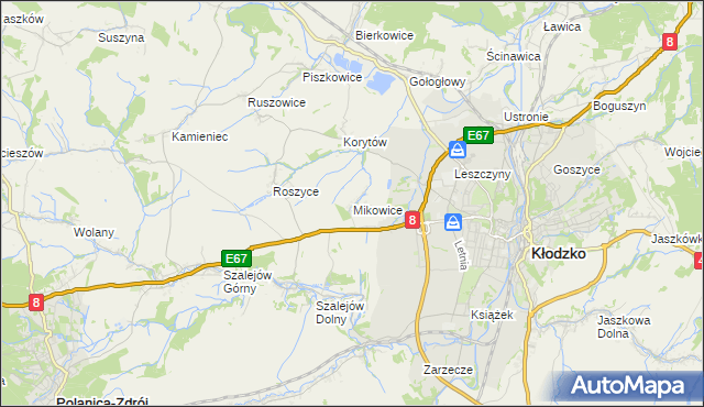 mapa Mikowice gmina Kłodzko, Mikowice gmina Kłodzko na mapie Targeo