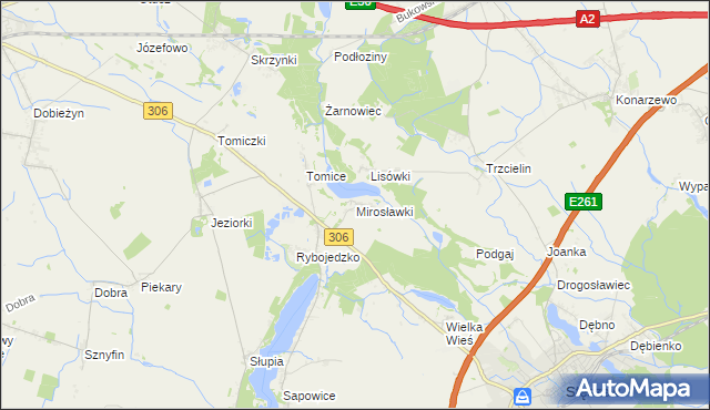 mapa Mirosławki, Mirosławki na mapie Targeo