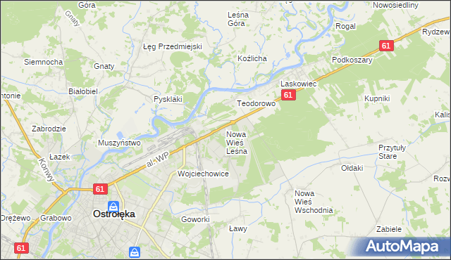 mapa Nowa Wieś Leśna, Nowa Wieś Leśna na mapie Targeo