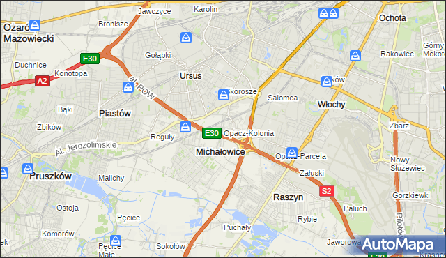 mapa Opacz-Kolonia, Opacz-Kolonia na mapie Targeo