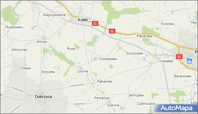 mapa Orpiszewek, Orpiszewek na mapie Targeo