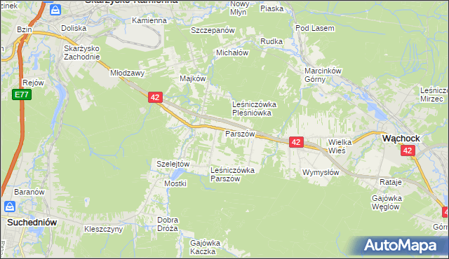 mapa Parszów, Parszów na mapie Targeo