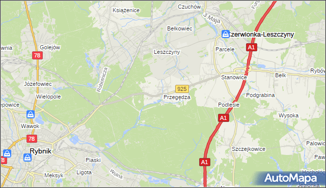 mapa Przegędza, Przegędza na mapie Targeo