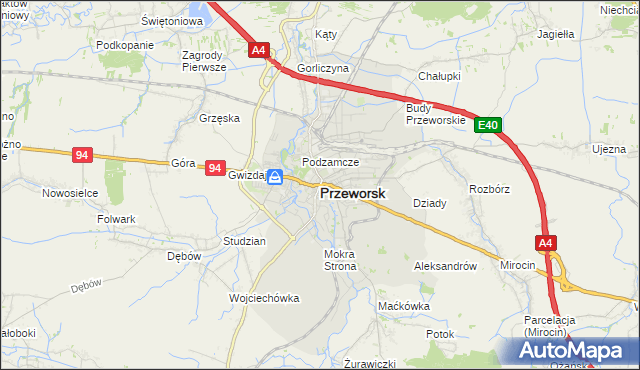 mapa Przeworsk, Przeworsk na mapie Targeo