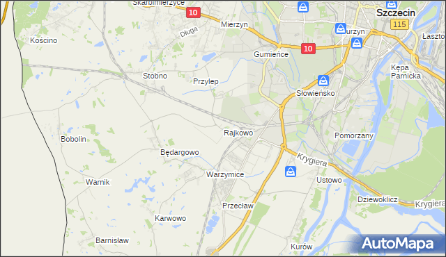 mapa Rajkowo, Rajkowo na mapie Targeo