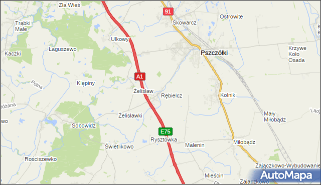 mapa Rębielcz, Rębielcz na mapie Targeo