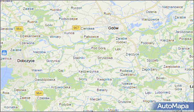 mapa Stryszowa, Stryszowa na mapie Targeo