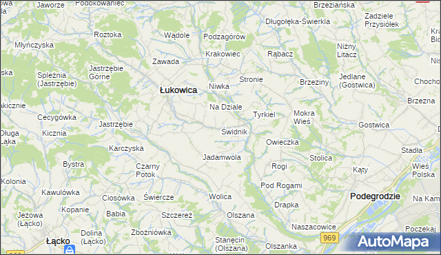 mapa Świdnik gmina Łukowica, Świdnik gmina Łukowica na mapie Targeo