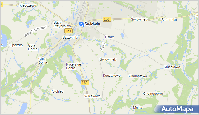 mapa Świdwinek, Świdwinek na mapie Targeo