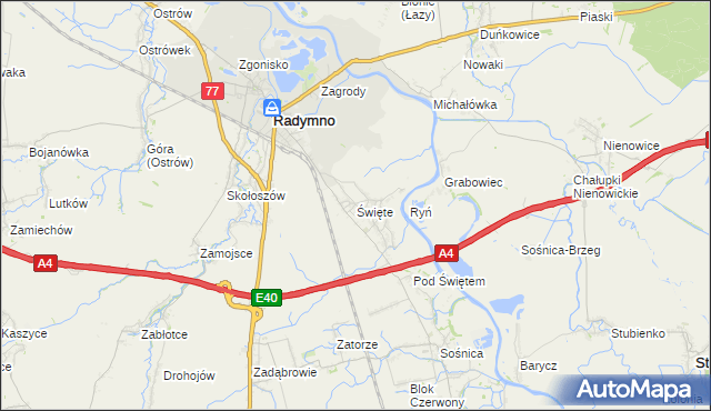 mapa Święte gmina Radymno, Święte gmina Radymno na mapie Targeo