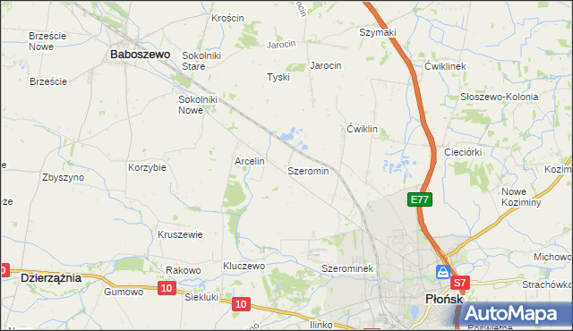 mapa Szeromin, Szeromin na mapie Targeo