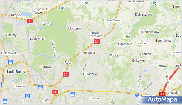 mapa Wilanów gmina Łódź, Wilanów gmina Łódź na mapie Targeo
