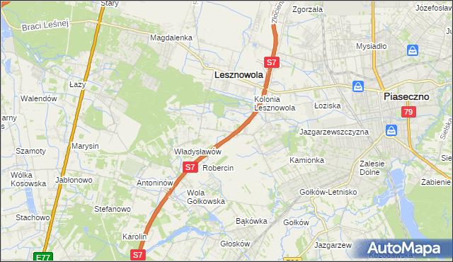 mapa Wilcza Góra gmina Lesznowola, Wilcza Góra gmina Lesznowola na mapie Targeo