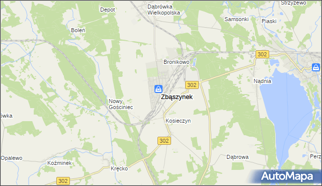 mapa Zbąszynek, Zbąszynek na mapie Targeo