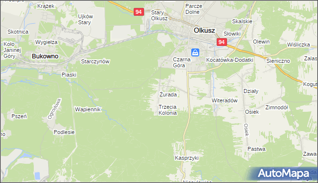 mapa Żurada, Żurada na mapie Targeo