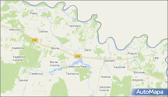 mapa Derło, Derło na mapie Targeo