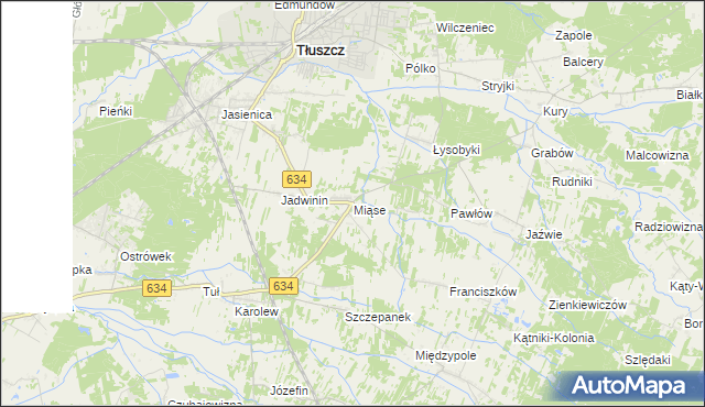 mapa Miąse, Miąse na mapie Targeo