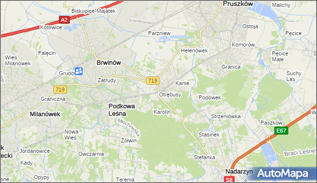 mapa Otrębusy, Otrębusy na mapie Targeo