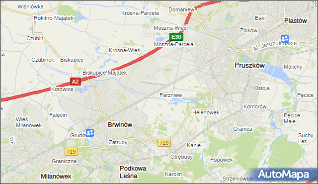 mapa Parzniew, Parzniew na mapie Targeo