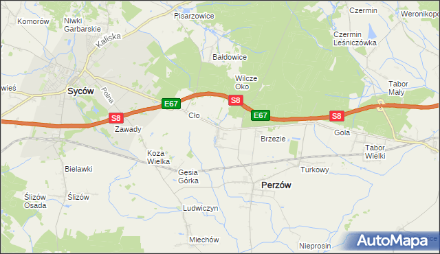 mapa Słupia pod Bralinem, Słupia pod Bralinem na mapie Targeo