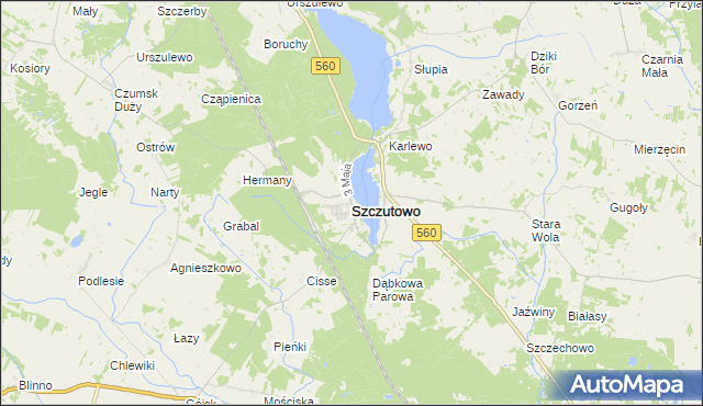 mapa Szczutowo powiat sierpecki, Szczutowo powiat sierpecki na mapie Targeo
