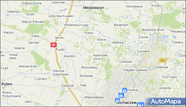 mapa Adamowa Góra, Adamowa Góra na mapie Targeo