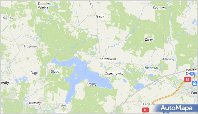 mapa Barczewko, Barczewko na mapie Targeo