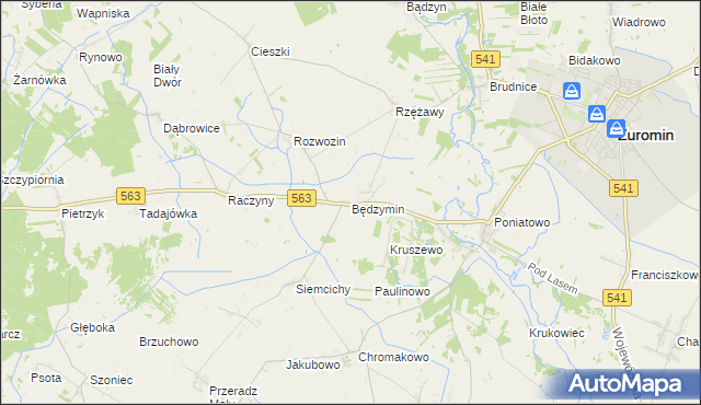 mapa Będzymin, Będzymin na mapie Targeo
