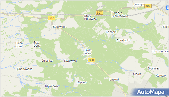 mapa Biała Wieś gmina Grodzisk Wielkopolski, Biała Wieś gmina Grodzisk Wielkopolski na mapie Targeo