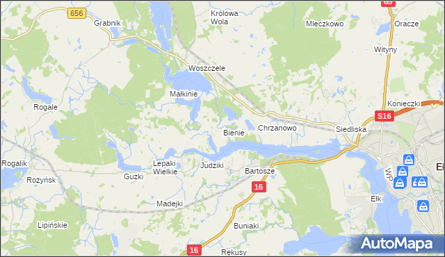 mapa Bienie, Bienie na mapie Targeo