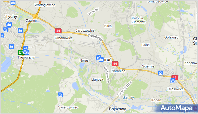 mapa Bieruń, Bieruń na mapie Targeo