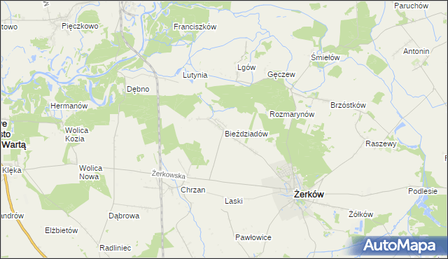 mapa Bieździadów, Bieździadów na mapie Targeo