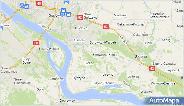 mapa Borowiczki-Pieńki, Borowiczki-Pieńki na mapie Targeo