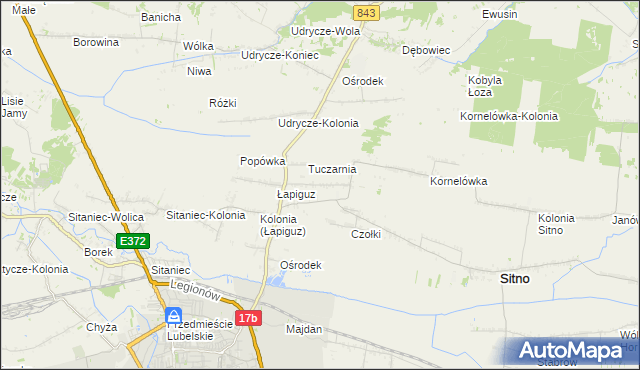 mapa Borowina Sitaniecka, Borowina Sitaniecka na mapie Targeo