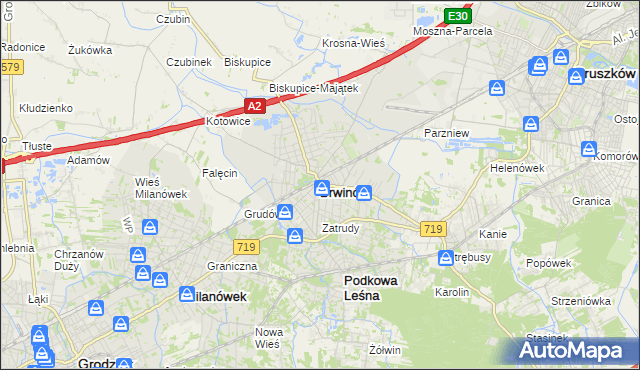 mapa Brwinów, Brwinów na mapie Targeo