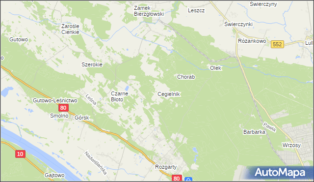 mapa Cegielnik, Cegielnik na mapie Targeo