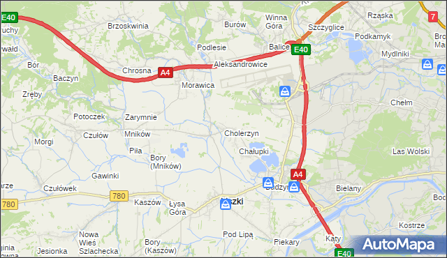 mapa Cholerzyn, Cholerzyn na mapie Targeo